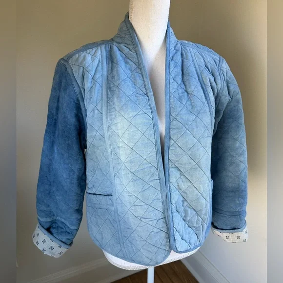 Dylan Los Angeles Reversible Blue Quilted Jacket Medium NWT - Picture 1 of 9